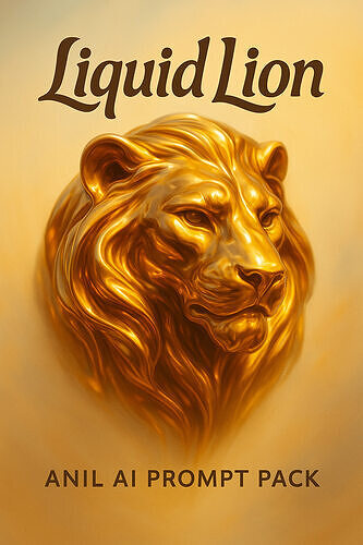 Liquid Lion Surreal AI Art Prompt  Render Texture