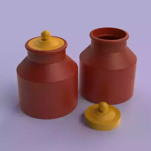 Jar Bottle with Lid 3D print model