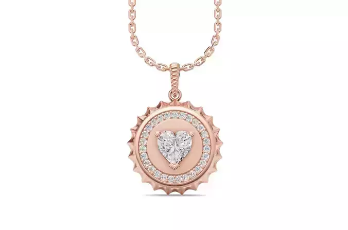 Heart Diamond Pendant For Women