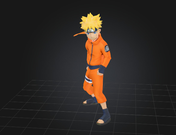 Naruto Uzumaki 3D Model - Stylized Anime Character Low-poly 3D model_1