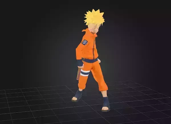 Naruto Uzumaki 3D Model - Stylized Anime Character Low-poly 3D model Naruto Uzumaki 3D Model - Stylized Anime Character Low-poly 3D model