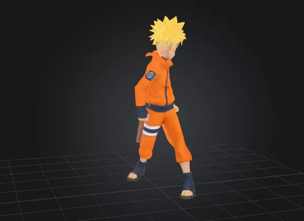 Naruto Uzumaki 3D Model - Stylized Anime Character Low-poly 3D model_0