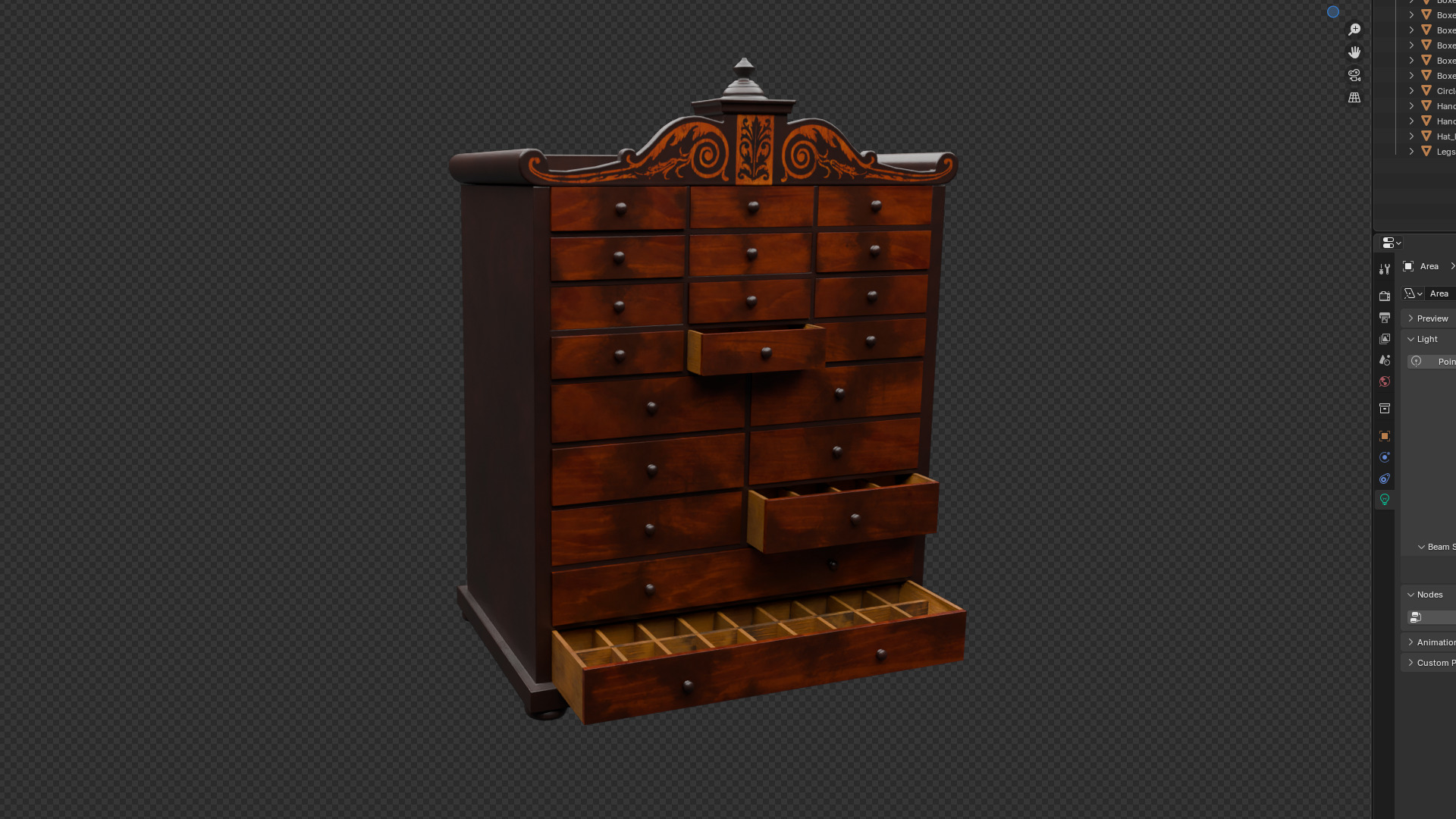 Regency Mahogany Multi-Drawer Chest Low-poly 3D model_2