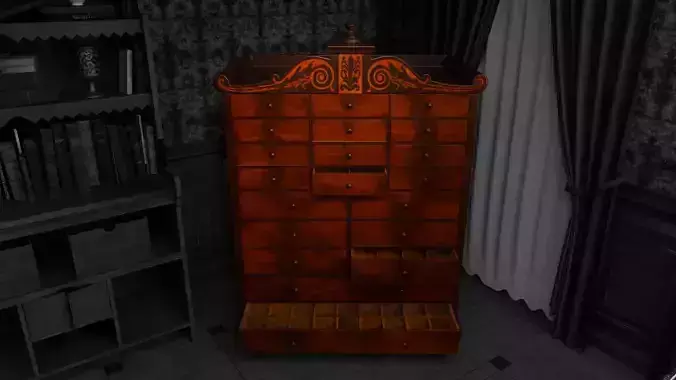 Regency Mahogany Multi-Drawer Chest  Low-poly 3D model