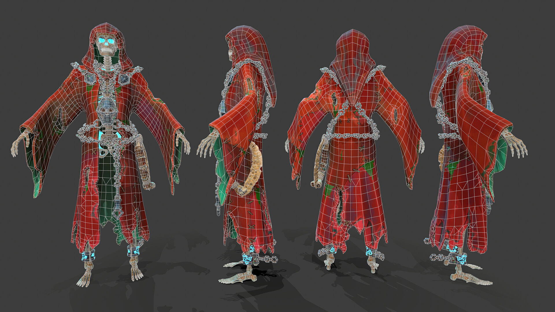 Stylized Skeletons-warrior Pack01 Low-poly 3D model_24