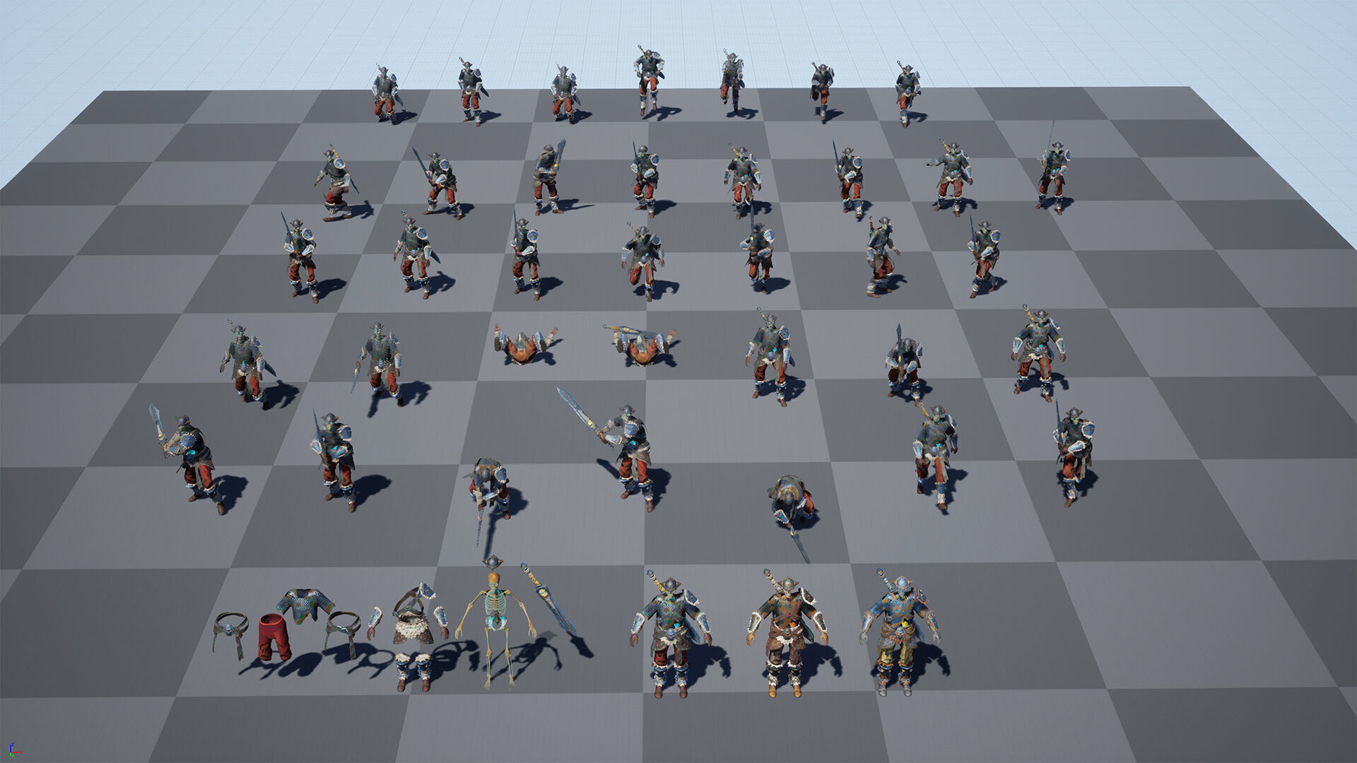 Stylized Skeletons-warrior Pack01 Low-poly 3D model_19