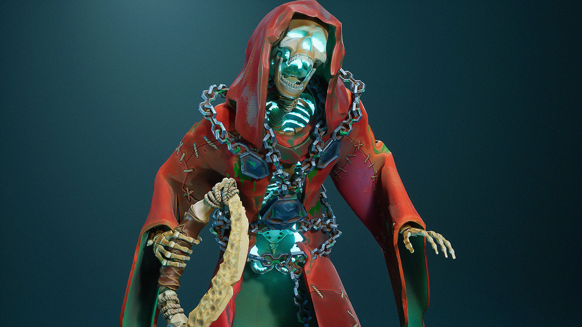 Stylized Skeletons-warrior Pack01 Low-poly 3D model_26