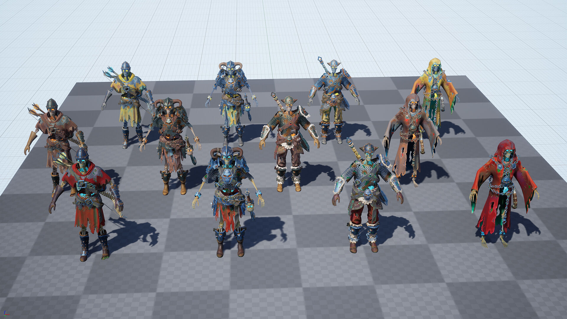 Stylized Skeletons-warrior Pack01 Low-poly 3D model_27