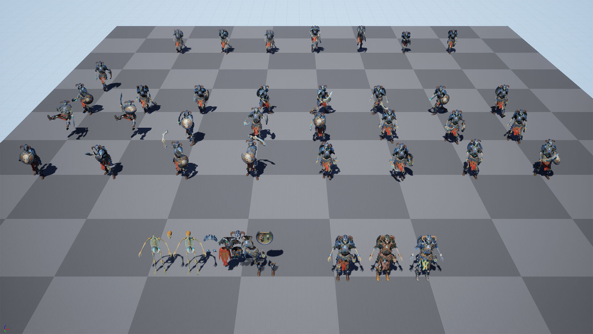 Stylized Skeletons-warrior Pack01 Low-poly 3D model_16