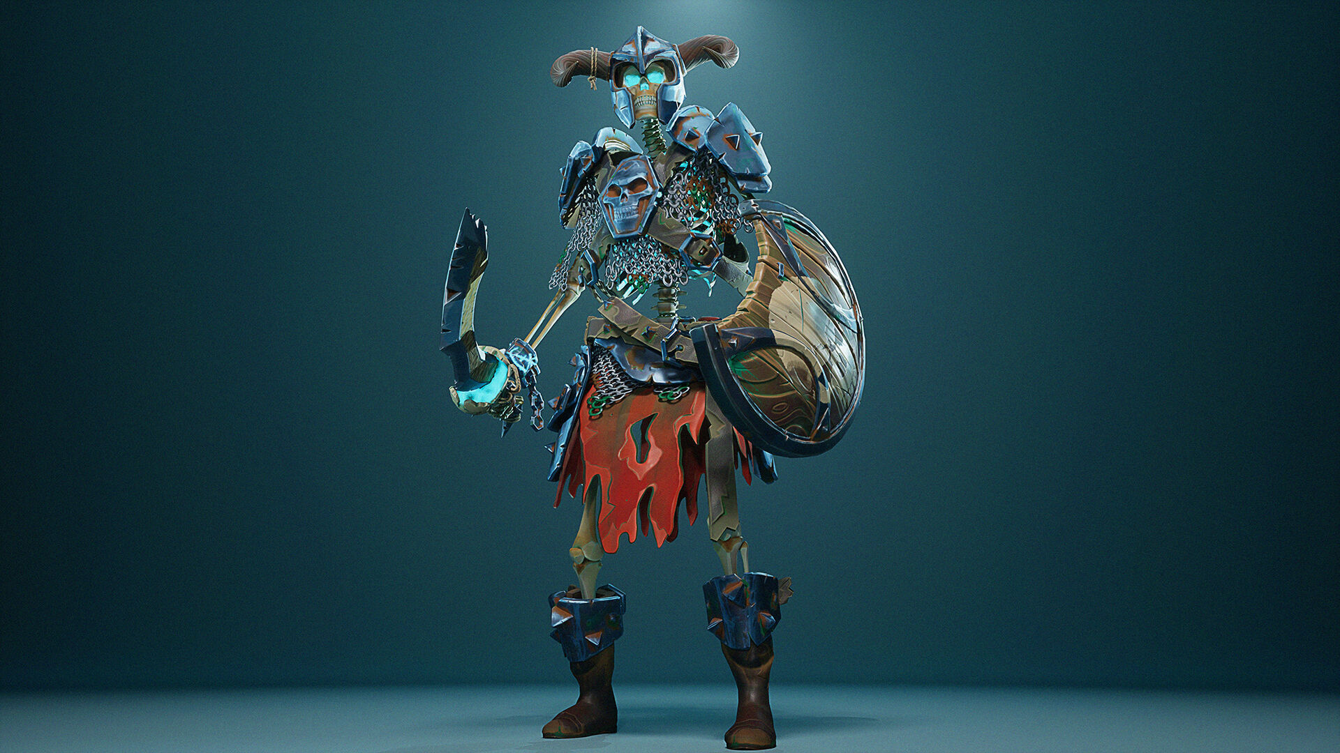 Stylized Skeletons-warrior Pack01 Low-poly 3D model_15