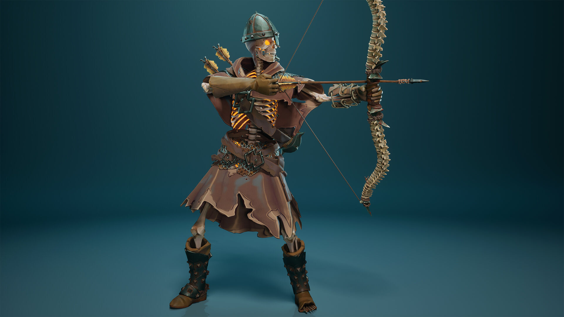 Stylized Skeletons-warrior Pack01 Low-poly 3D model_11