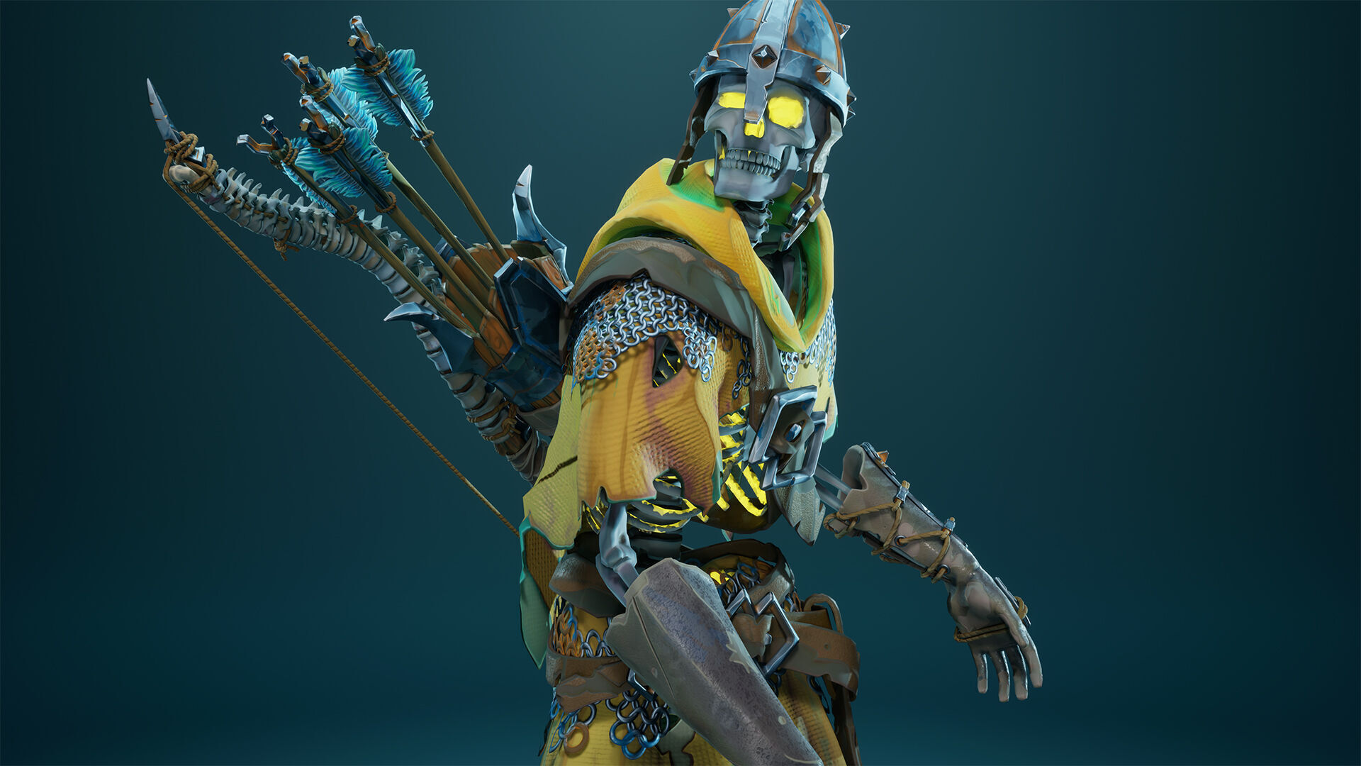 Stylized Skeletons-warrior Pack01 Low-poly 3D model_5