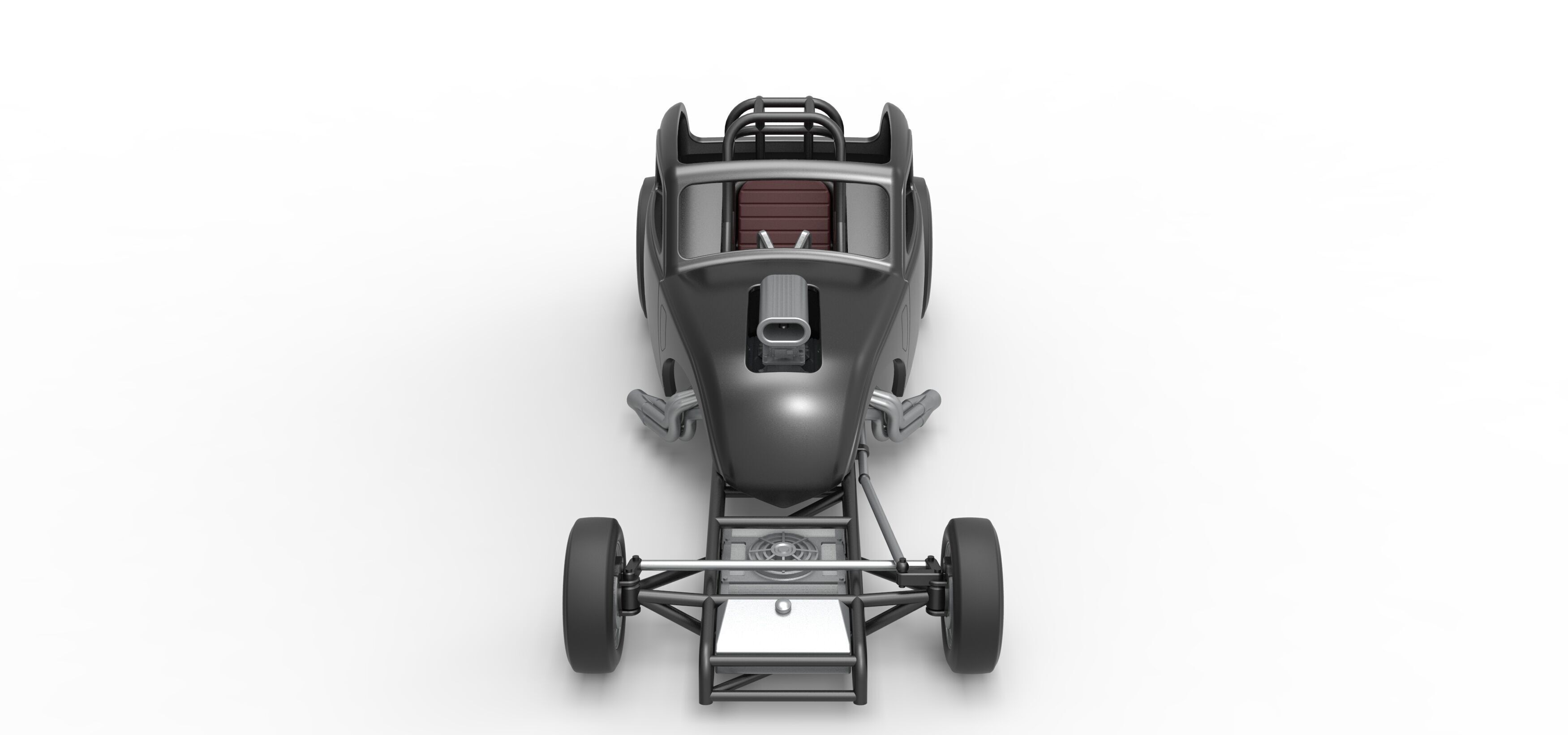 Front engine old school dragster with shell V11 Scale 1 to 25 3D print model_8