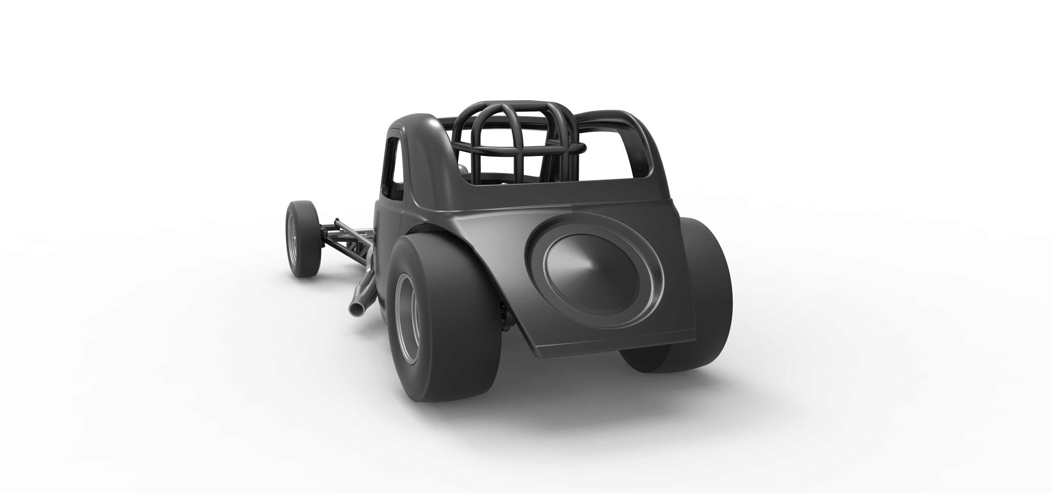 Front engine old school dragster with shell V11 Scale 1 to 25 3D print model_14