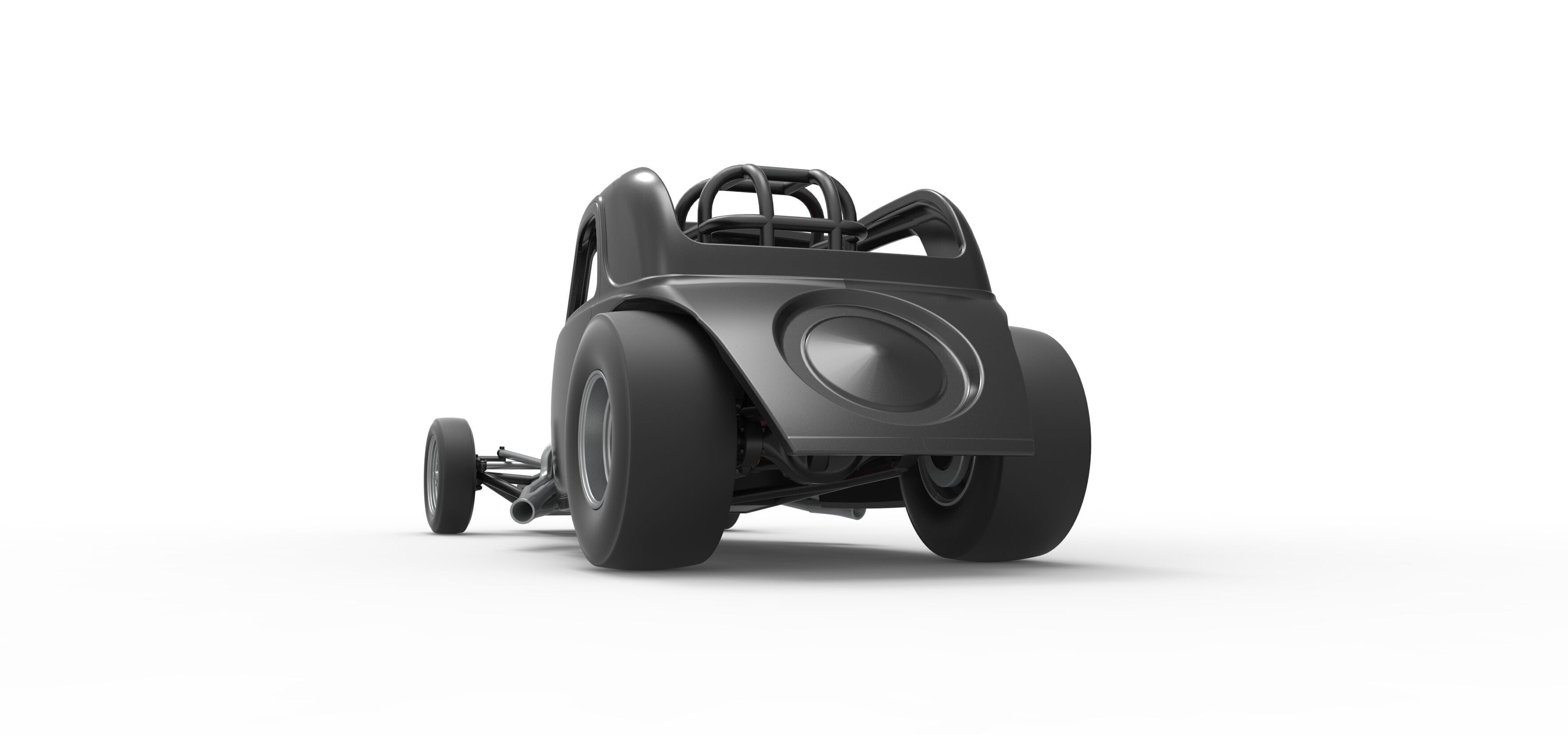 Front engine old school dragster with shell V11 Scale 1 to 25 3D print model_15