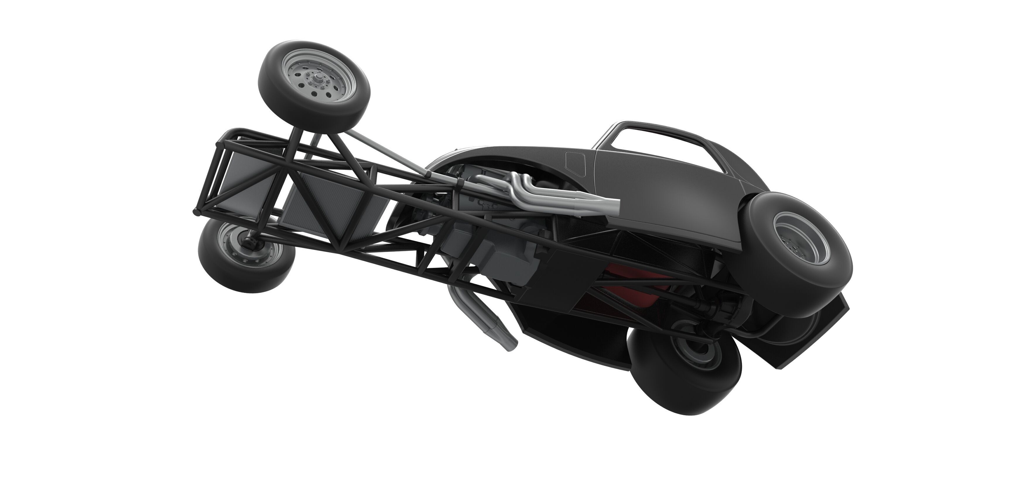 Front engine old school dragster with shell V11 Scale 1 to 25 3D print model_3