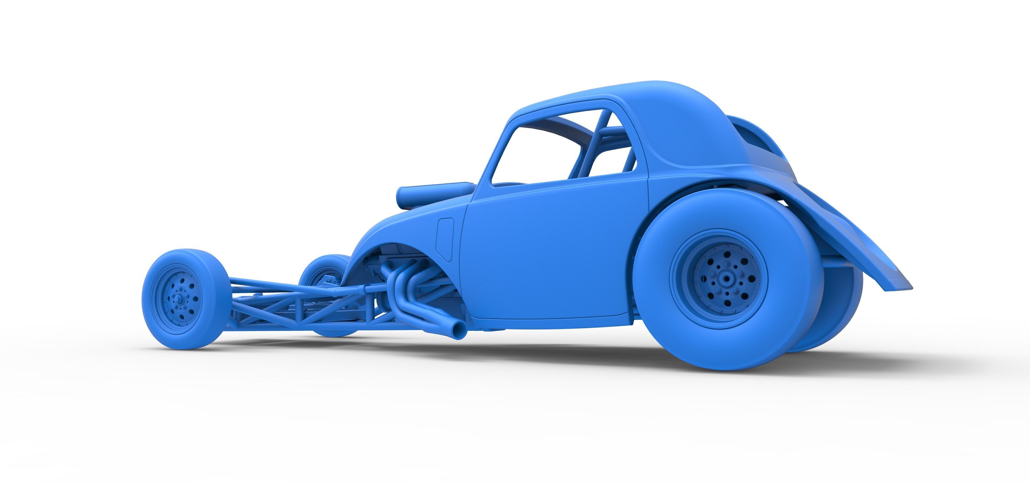 Front engine old school dragster with shell V11 Scale 1 to 25 3D print model_30