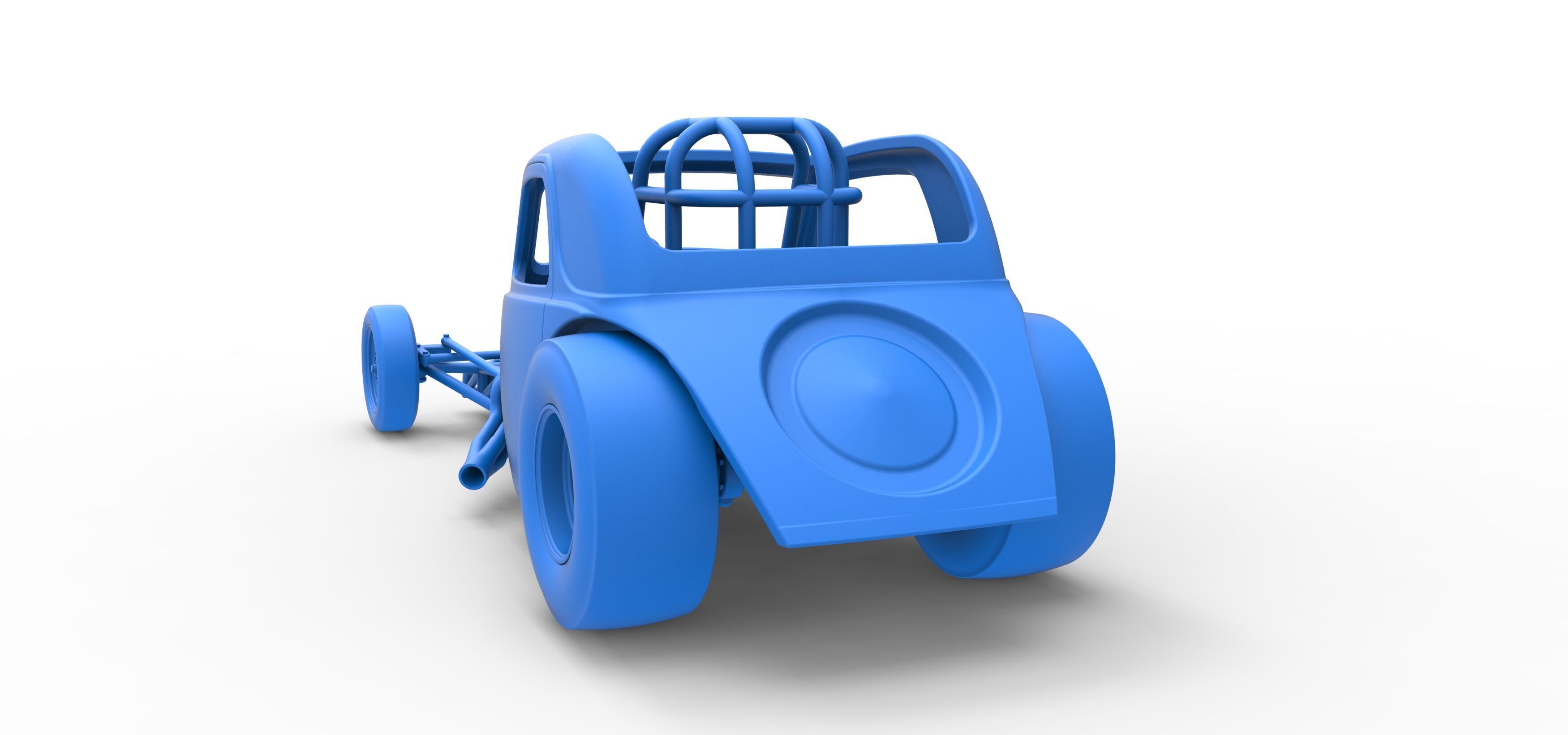 Front engine old school dragster with shell V11 Scale 1 to 25 3D print model_31