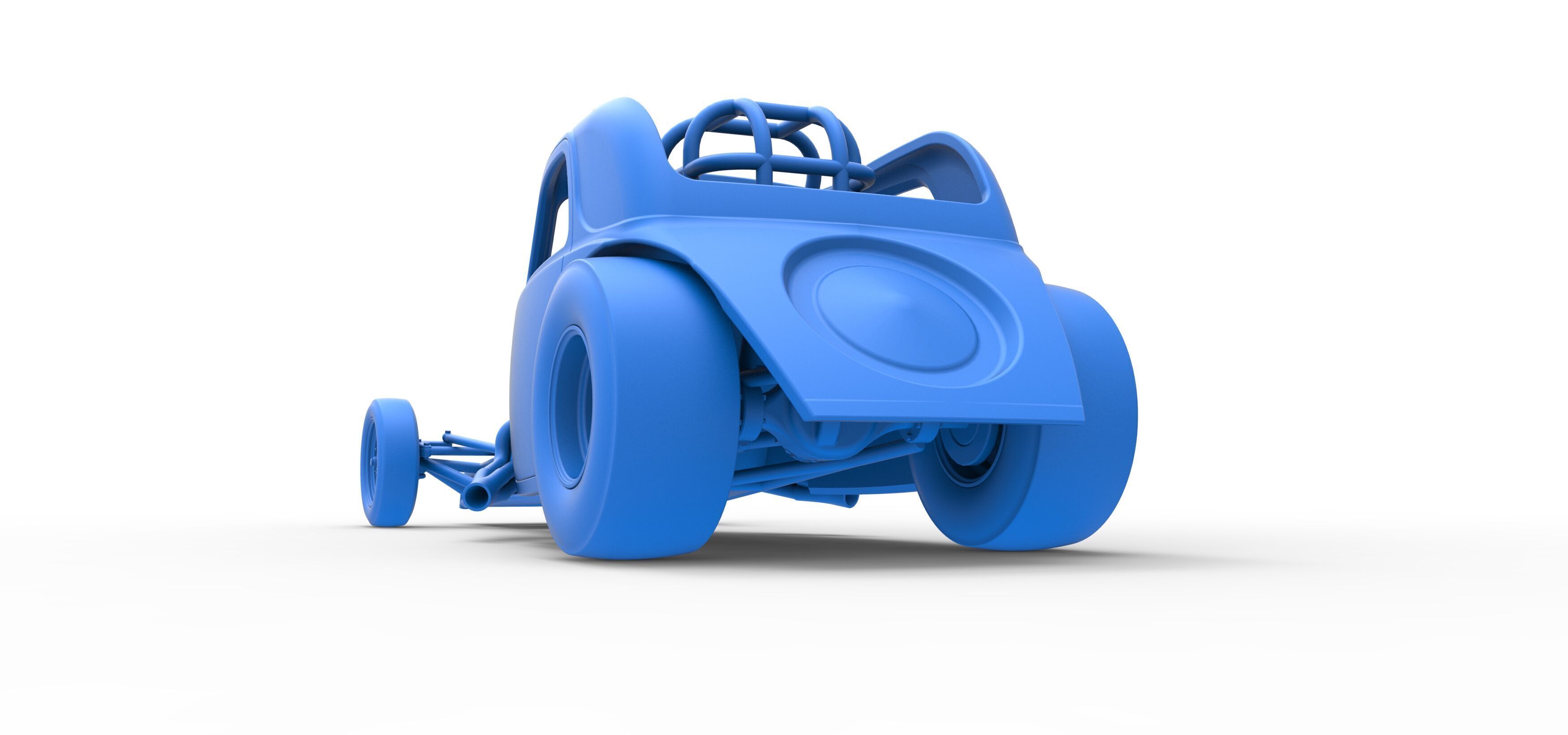 Front engine old school dragster with shell V11 Scale 1 to 25 3D print model_32