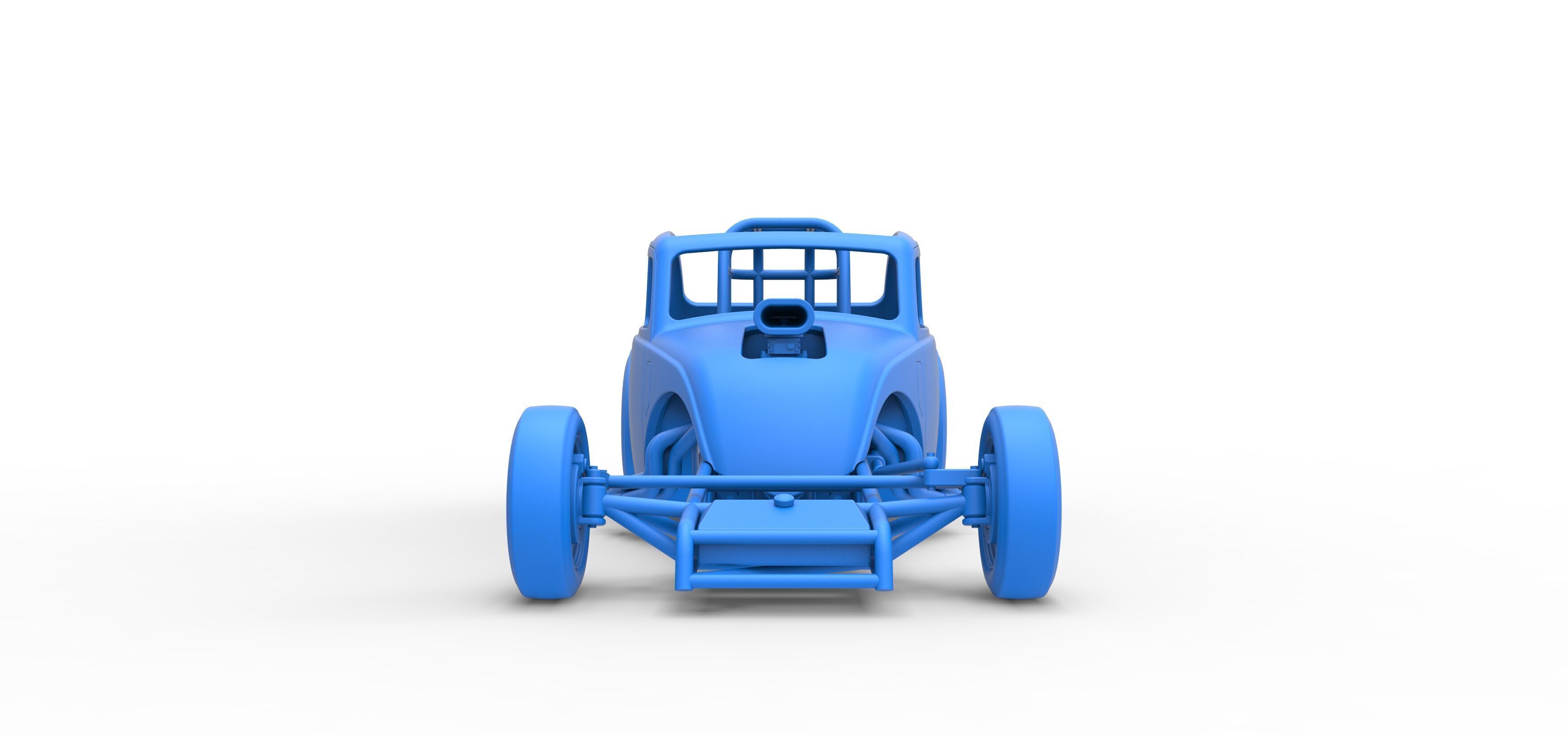 Front engine old school dragster with shell V11 Scale 1 to 25 3D print model_24