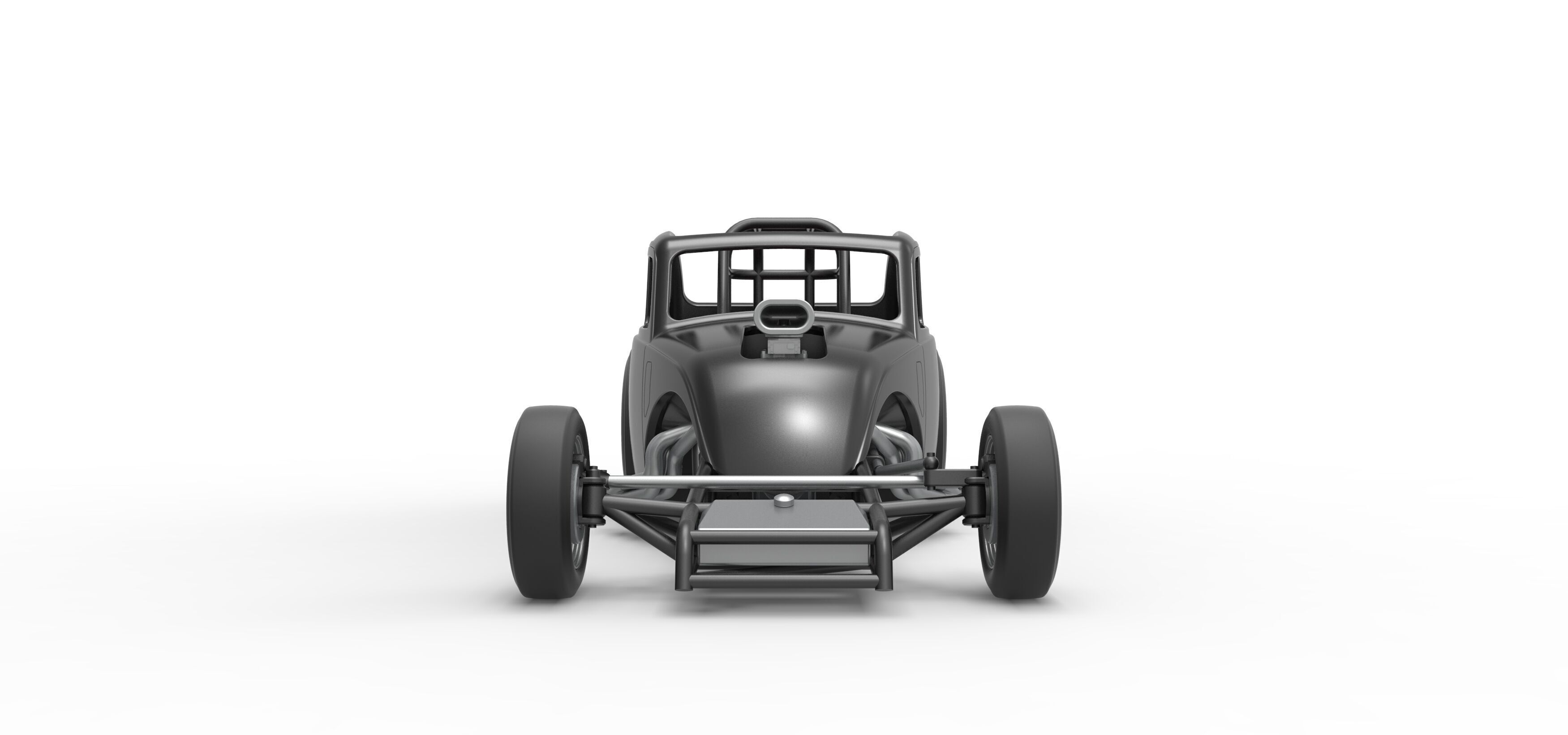 Front engine old school dragster with shell V11 Scale 1 to 25 3D print model_7