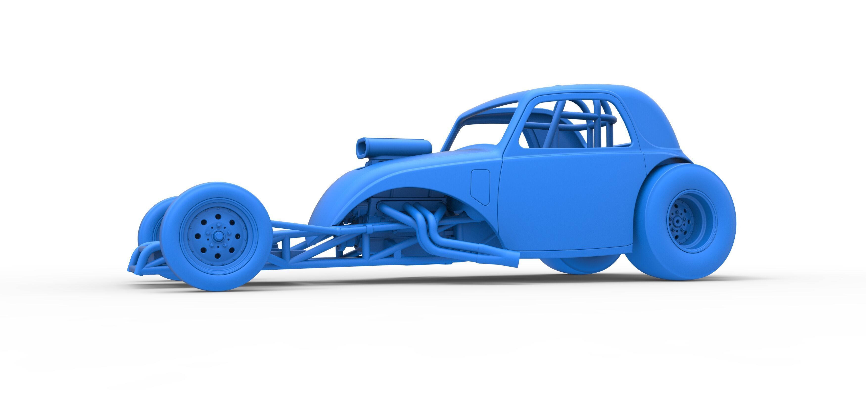 Front engine old school dragster with shell V11 Scale 1 to 25 3D print model_19