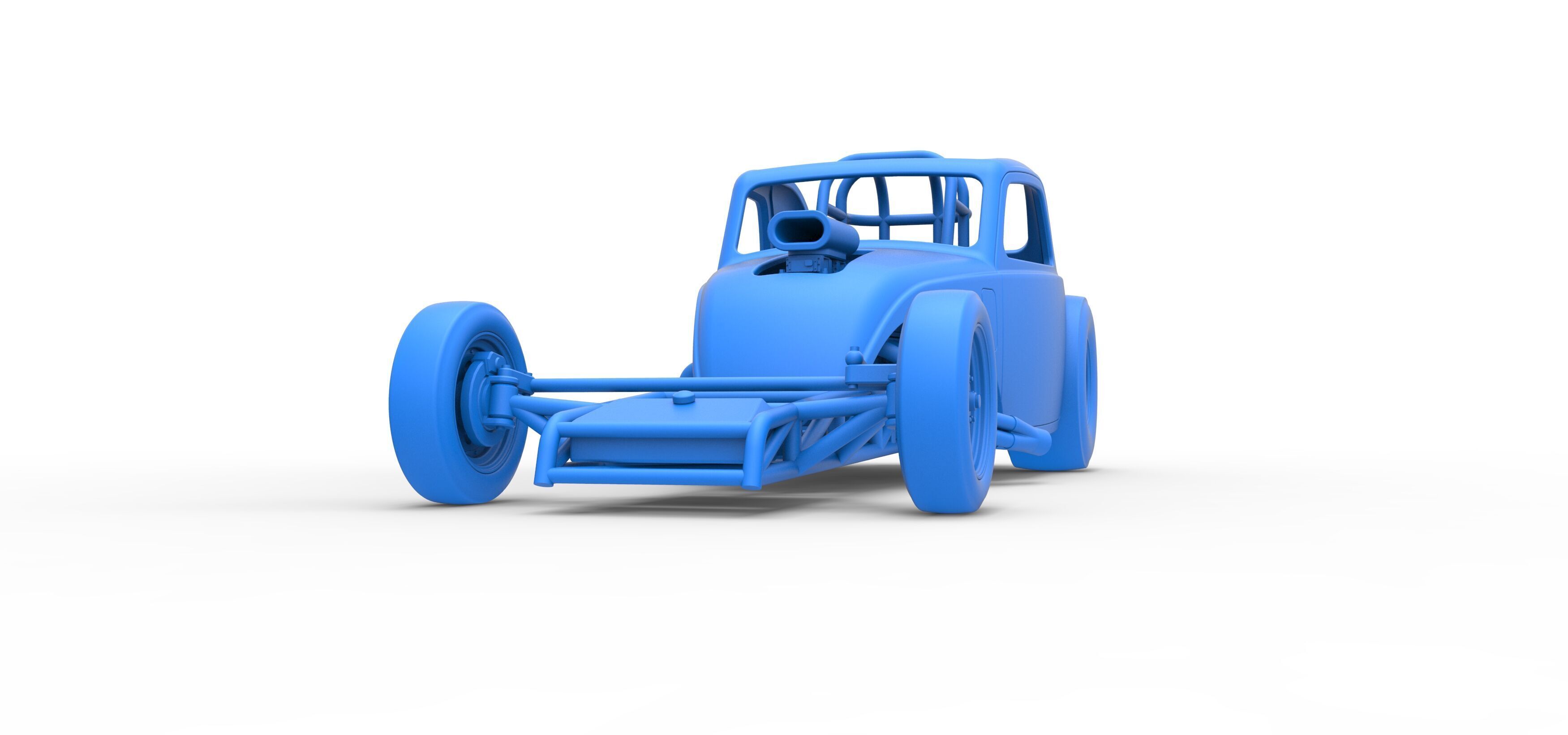 Front engine old school dragster with shell V11 Scale 1 to 25 3D print model_23