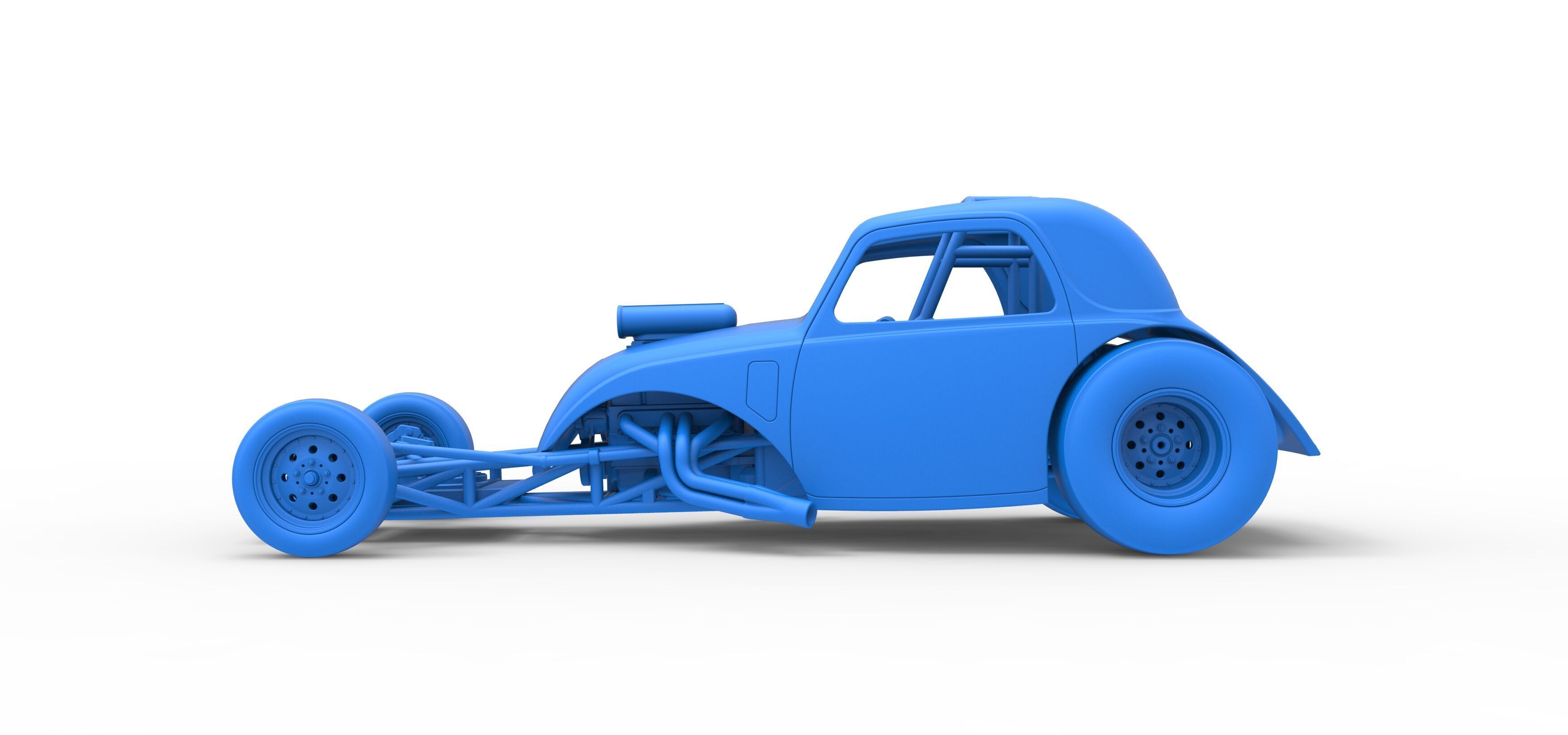 Front engine old school dragster with shell V11 Scale 1 to 25 3D print model_26