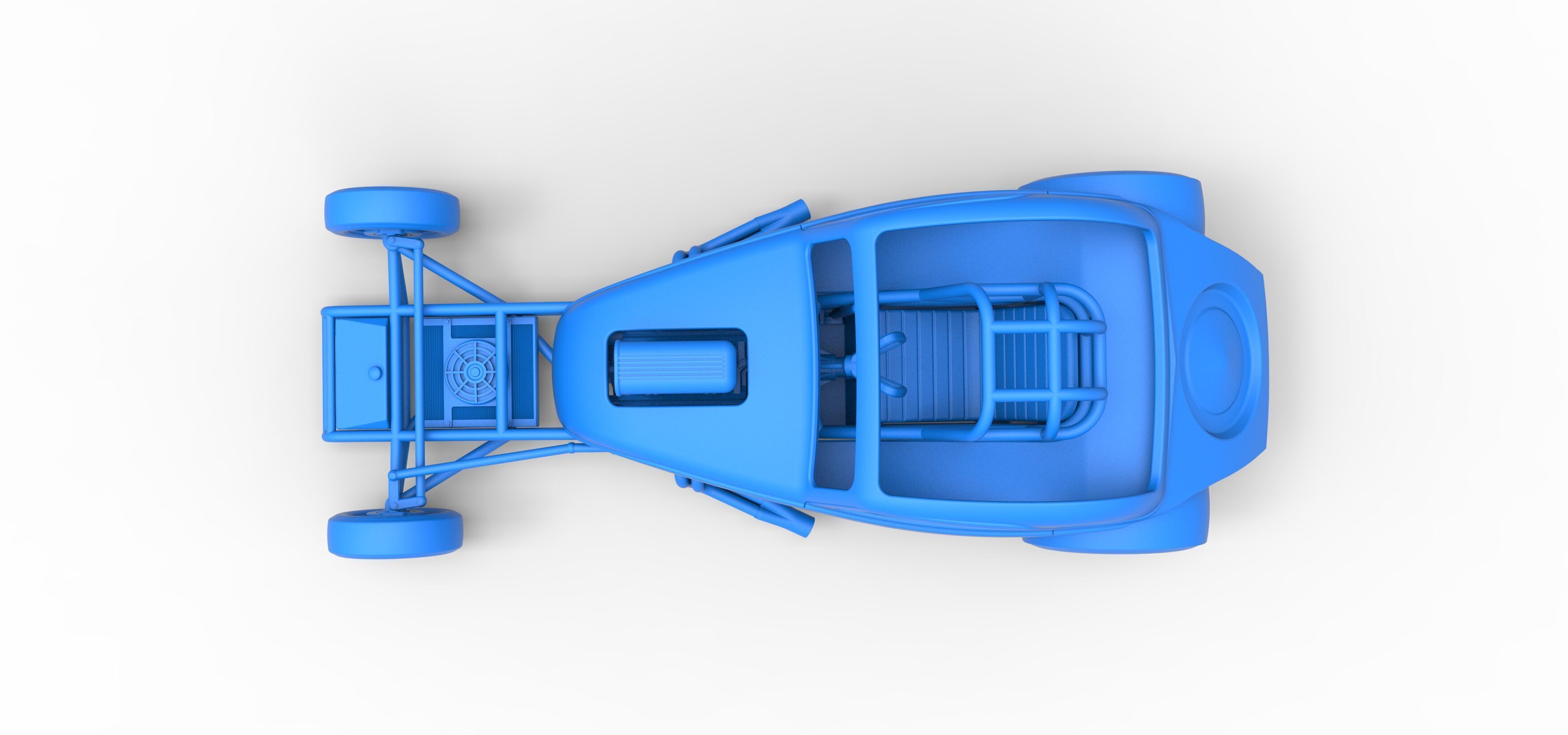 Front engine old school dragster with shell V11 Scale 1 to 25 3D print model_28