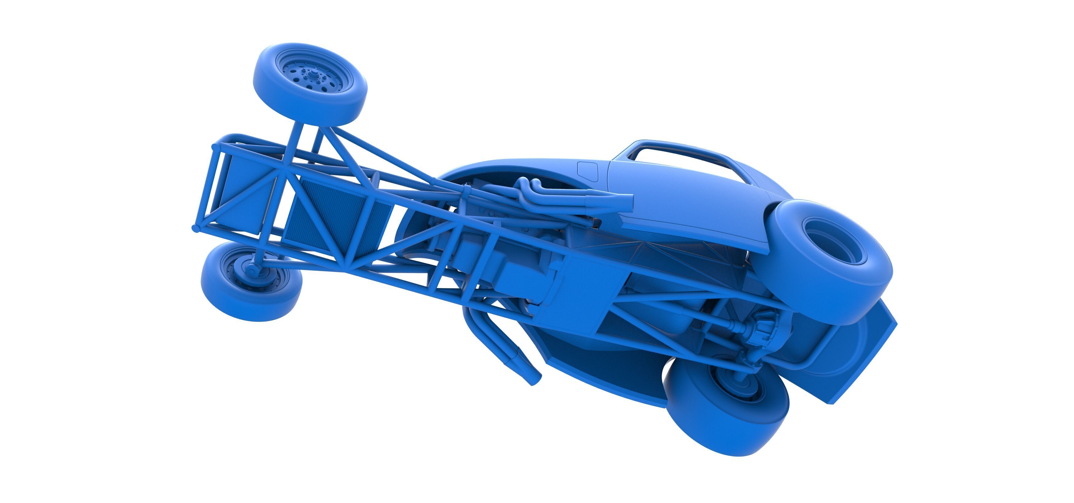 Front engine old school dragster with shell V11 Scale 1 to 25 3D print model_20