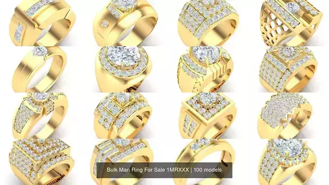 Bulk 100 Man Ring For Sale 1MRXXX 3D Model Collection