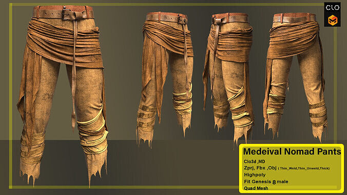 Medeival Nomad Pants 3D model
