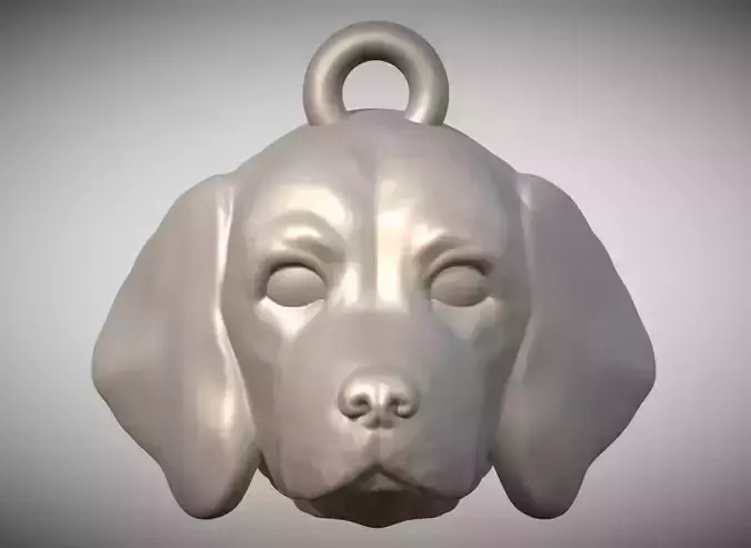 Puppy of Pointer head key ring for 3D printing 3D print model