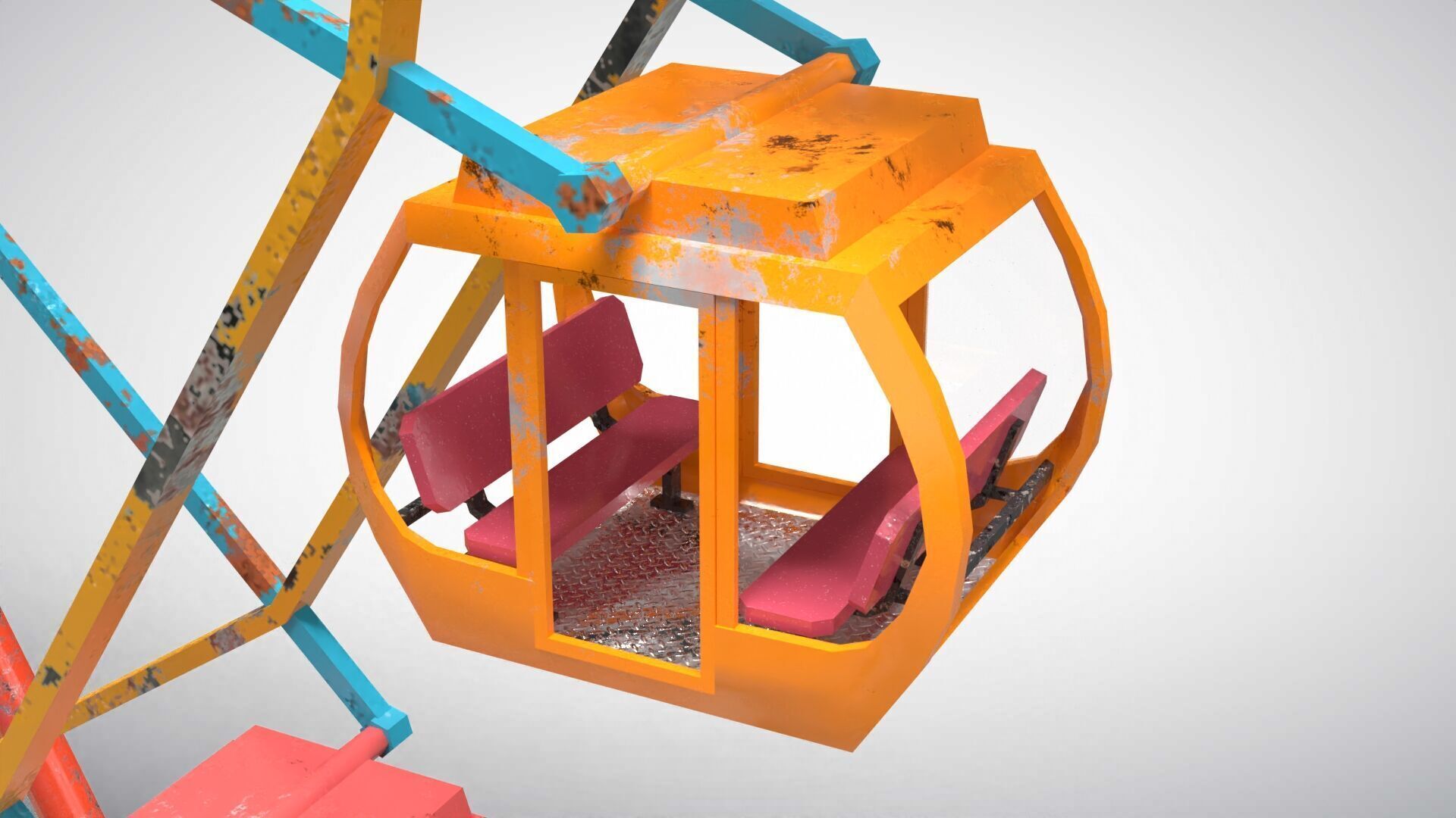 Ferris Wheel Low-poly 3D model_5