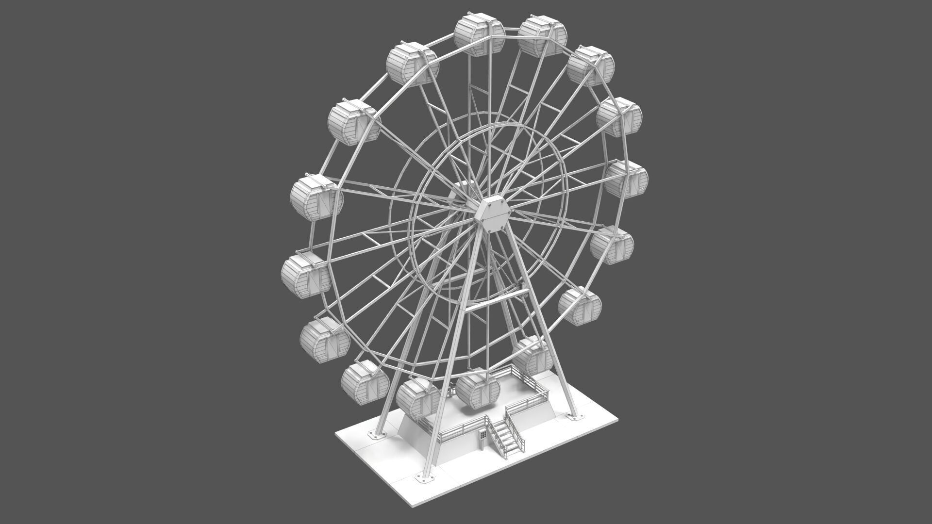 Ferris Wheel Low-poly 3D model_8