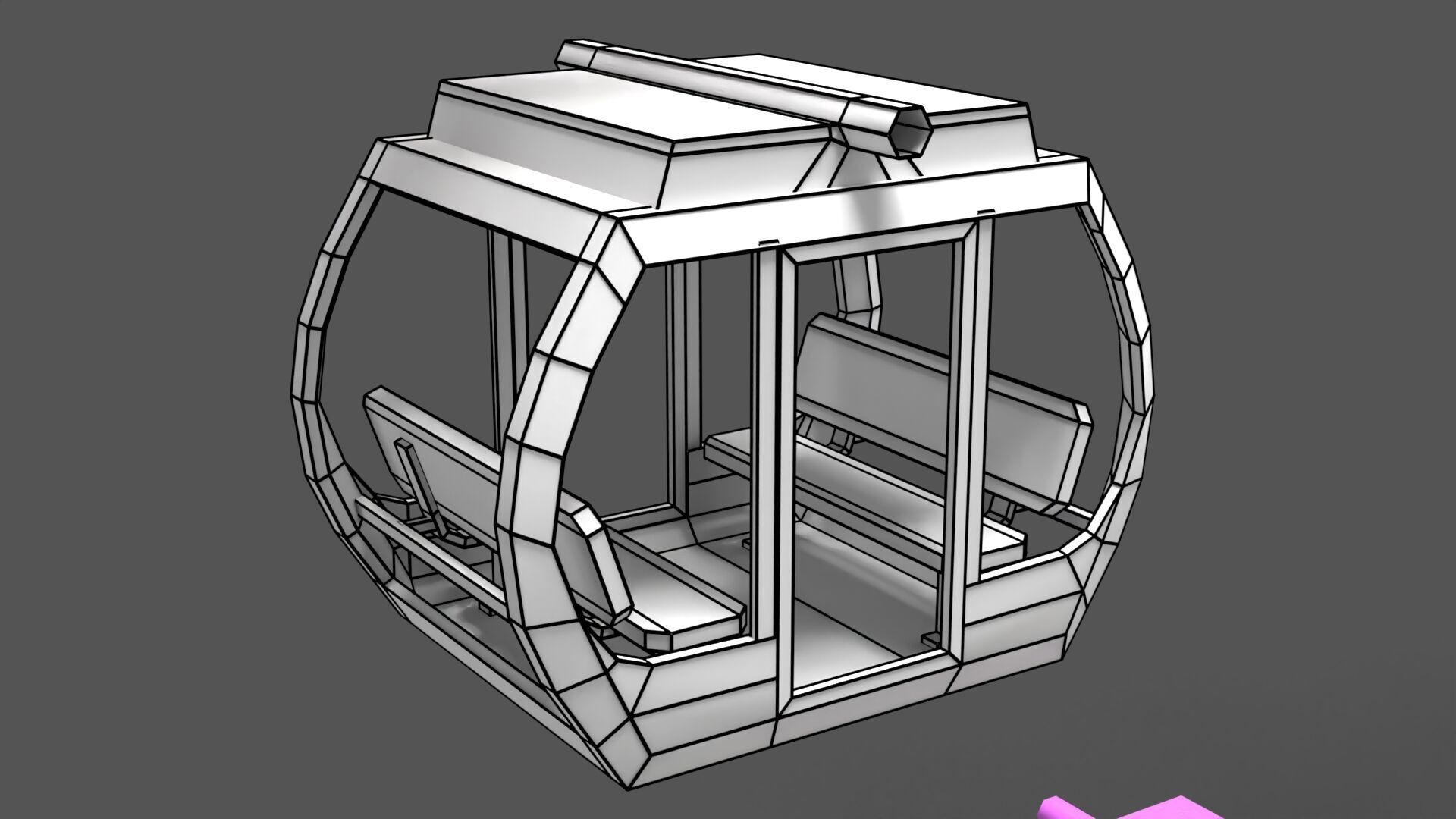 Ferris Wheel Low-poly 3D model_9