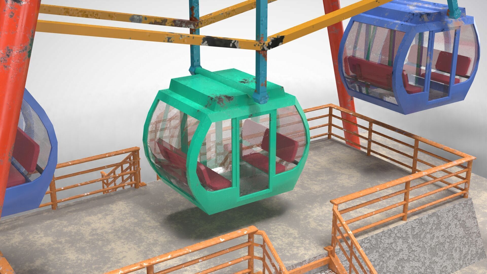 Ferris Wheel Low-poly 3D model_4