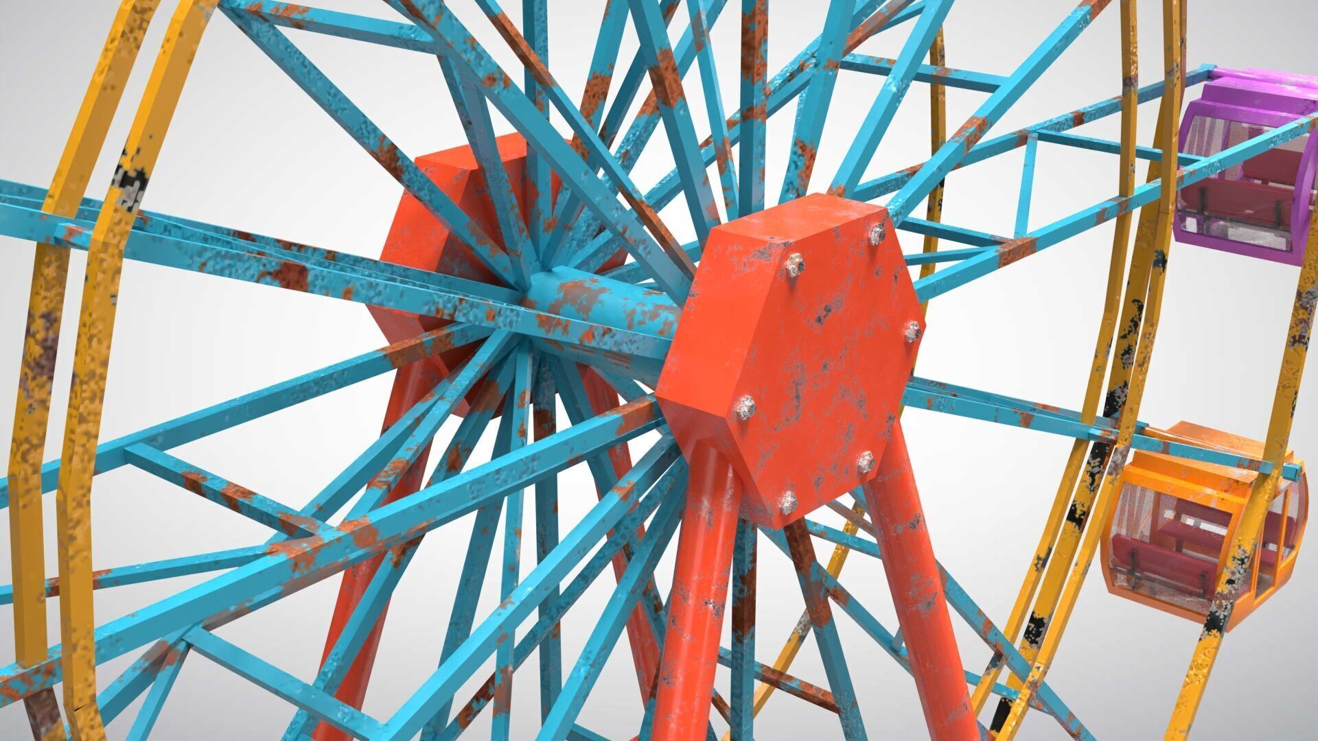 Ferris Wheel Low-poly 3D model_3