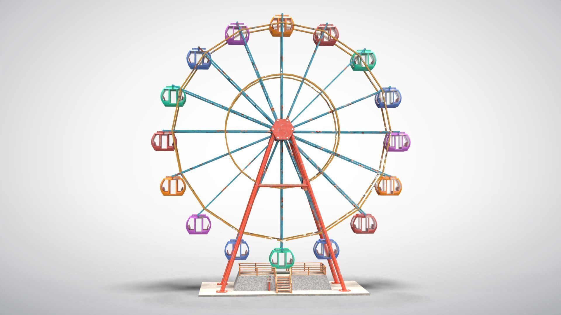 Ferris Wheel Low-poly 3D model_1