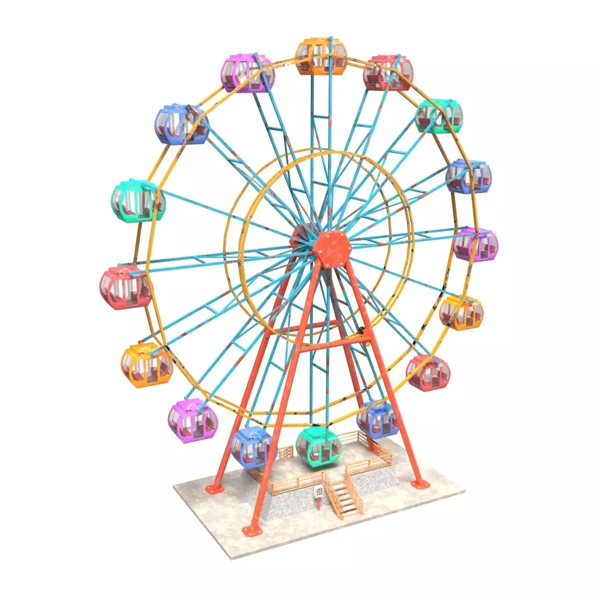 Ferris Wheel Low-poly 3D model_0