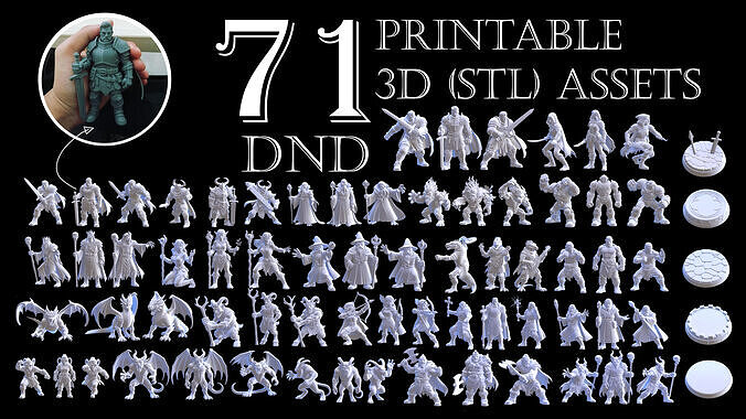 71 DnD STL Miniatures Bundle Complete Edition  3D print model