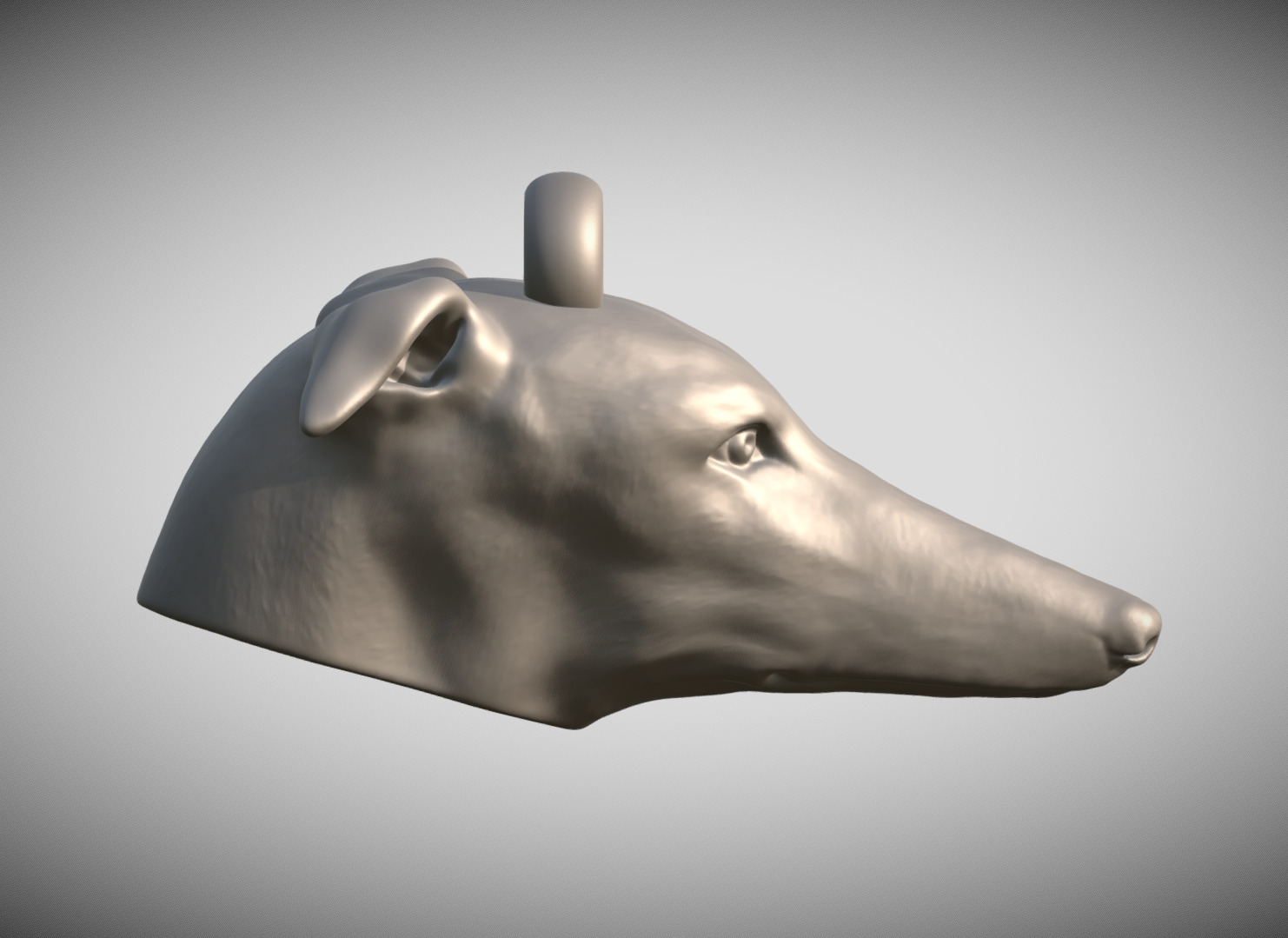 Greyhound dog head key ring for 3D printing 3D print model_5