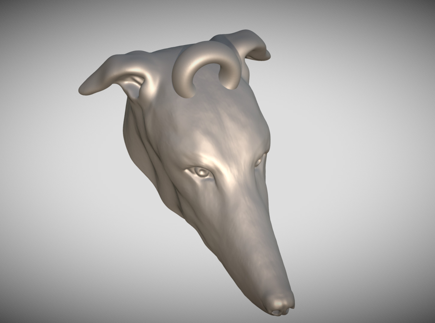 Greyhound dog head key ring for 3D printing 3D print model_7