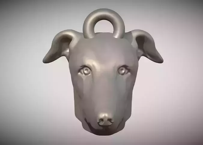Greyhound dog head key ring for 3D printing 3D print model