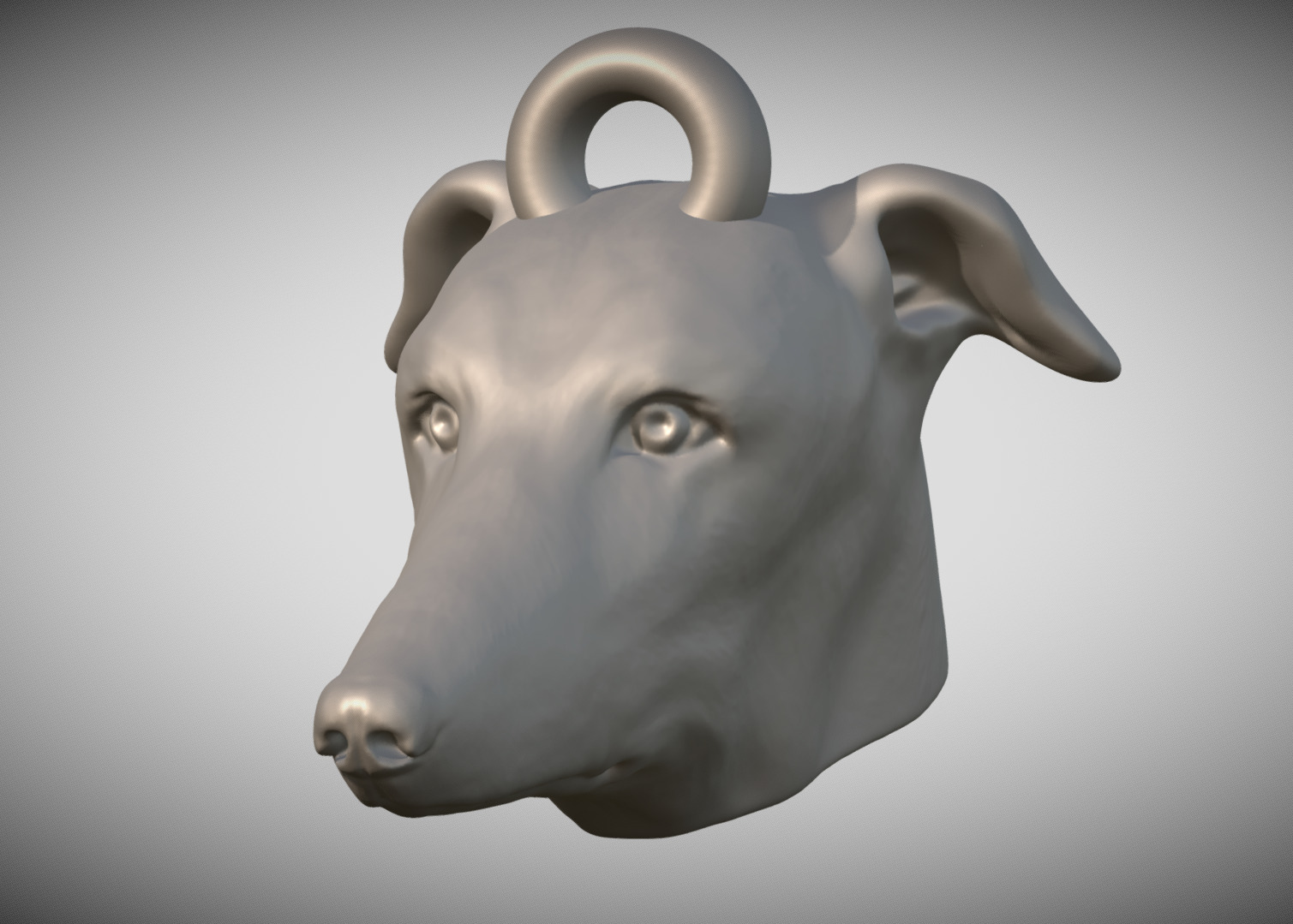 Greyhound dog head key ring for 3D printing 3D print model_1