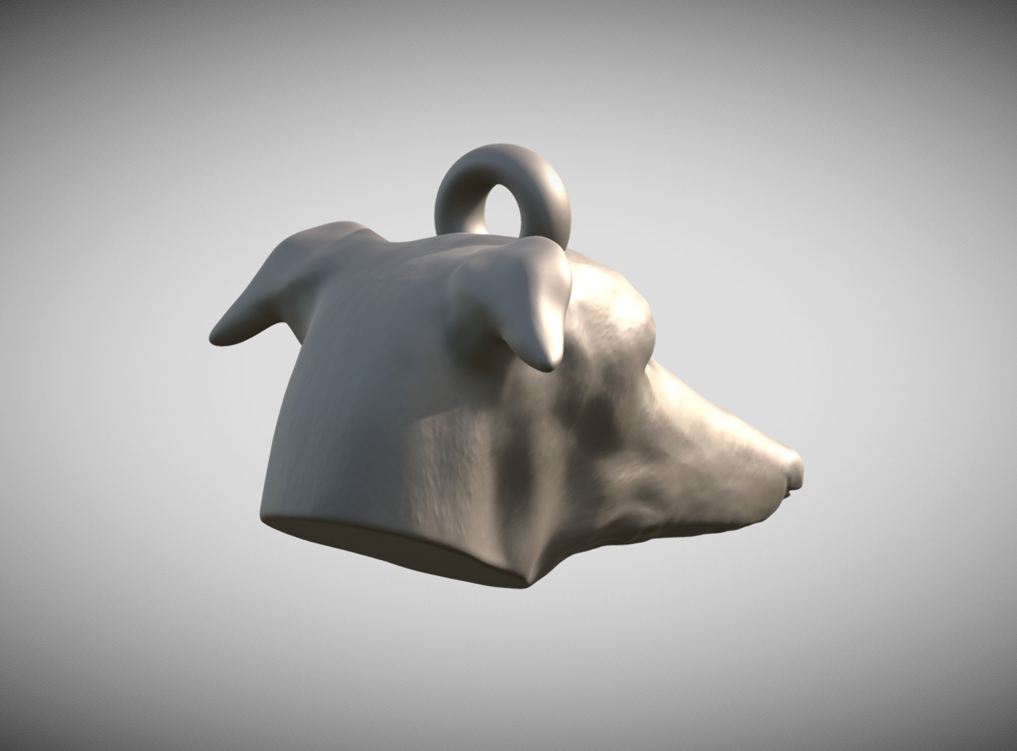 Greyhound dog head key ring for 3D printing 3D print model_4