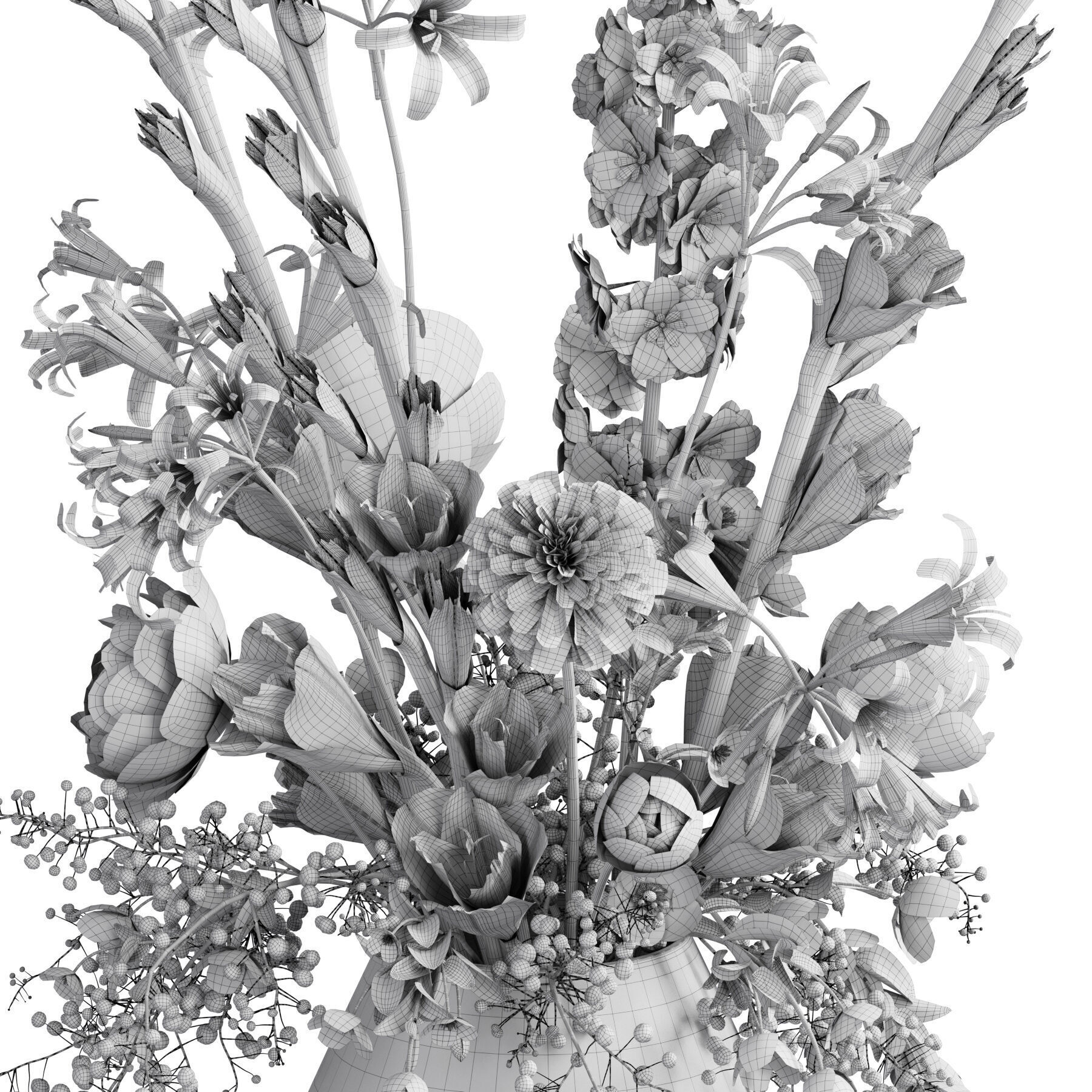 Flower In Vase 72 3D model_6