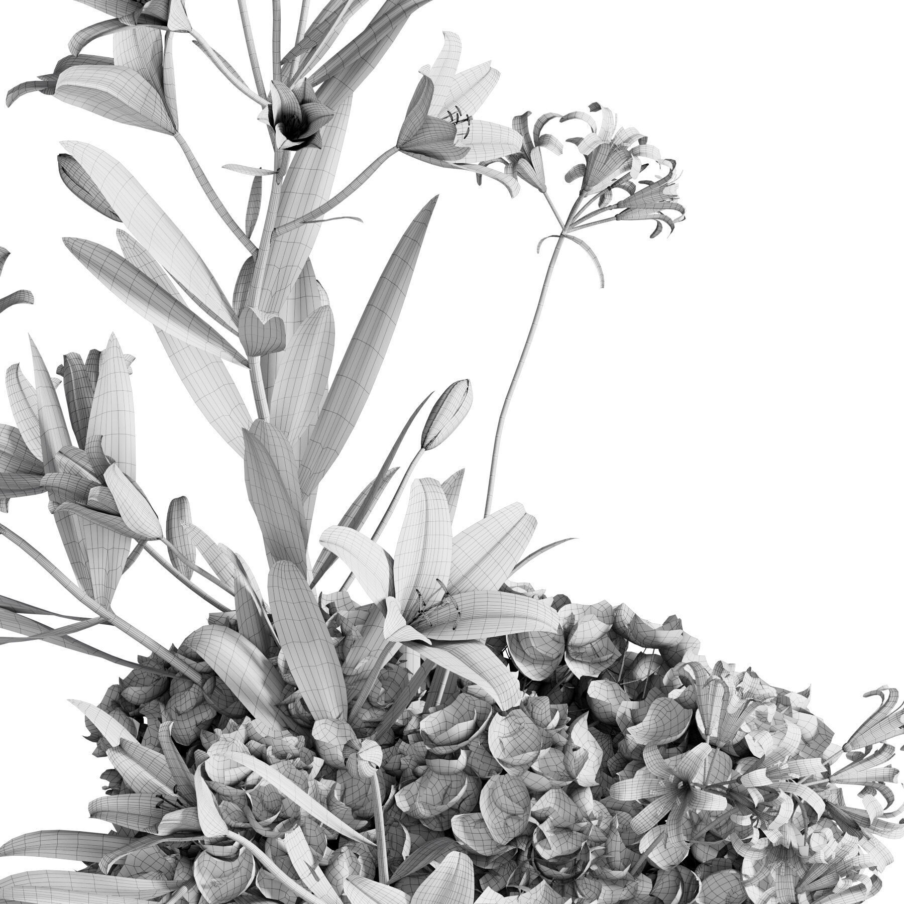 Flower In Vase 73 3D model_5