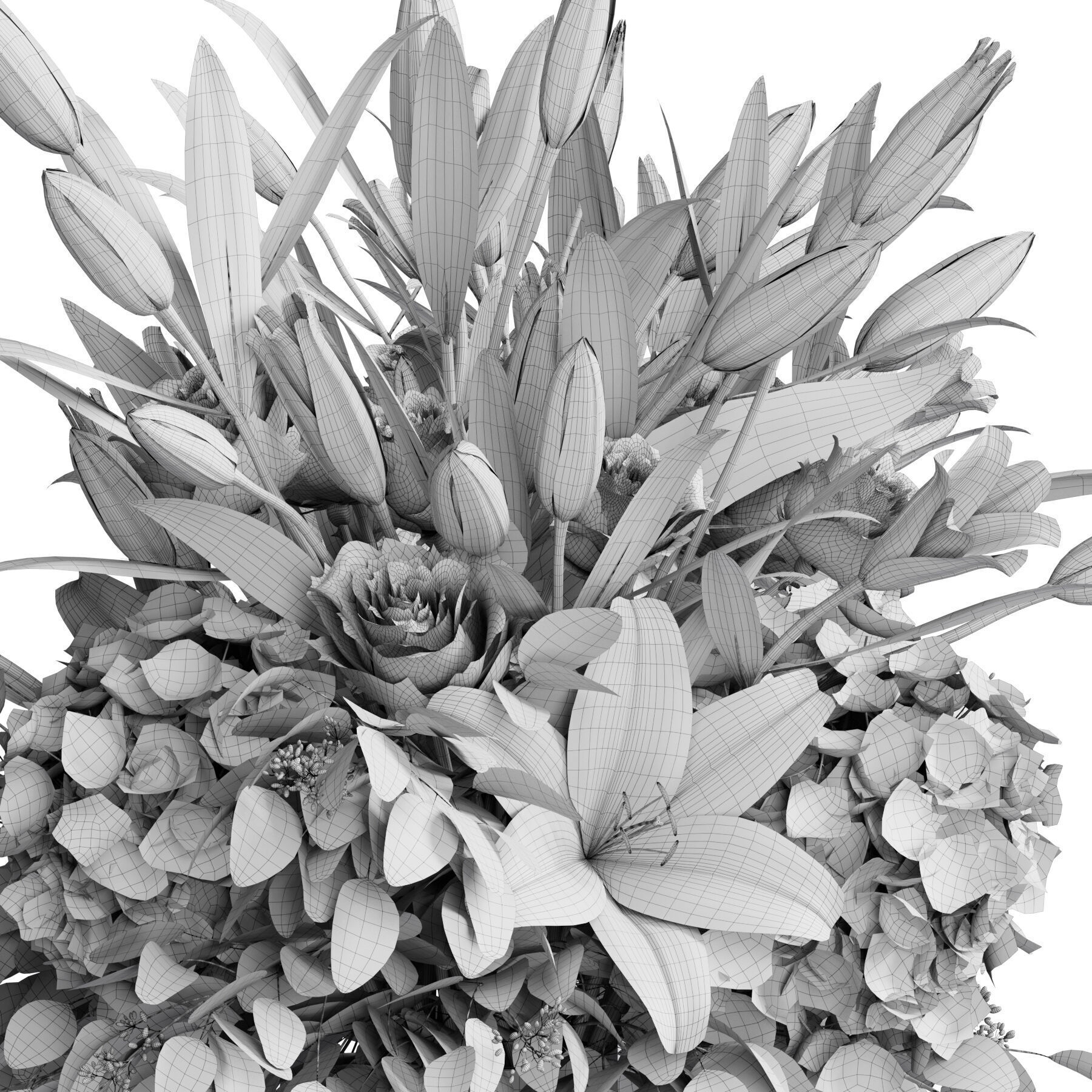 Flower In Vase 74 3D model_5