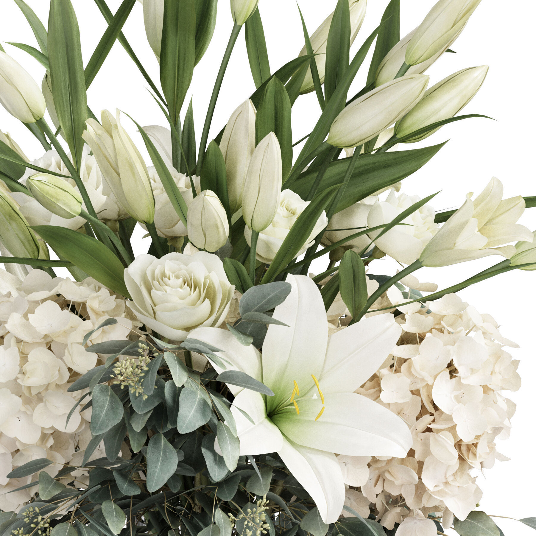 Flower In Vase 74 3D model_3